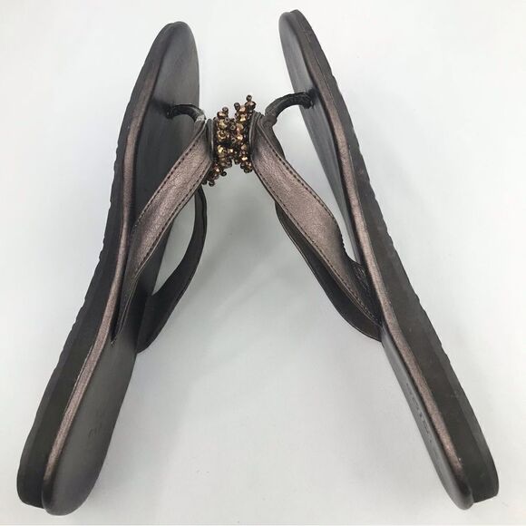 Flojos Bronze Beaded FlipFlop Sandals - Picture 5 of 10